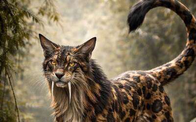 immafine di felino elaborato digitalmente